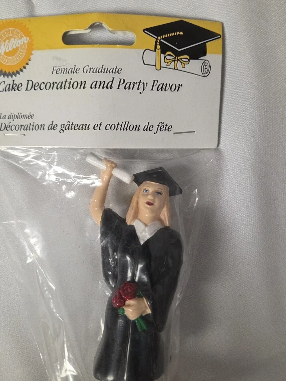 Vintage 2002 - Wilton Female Graduate - graduation cake decoration Blonde